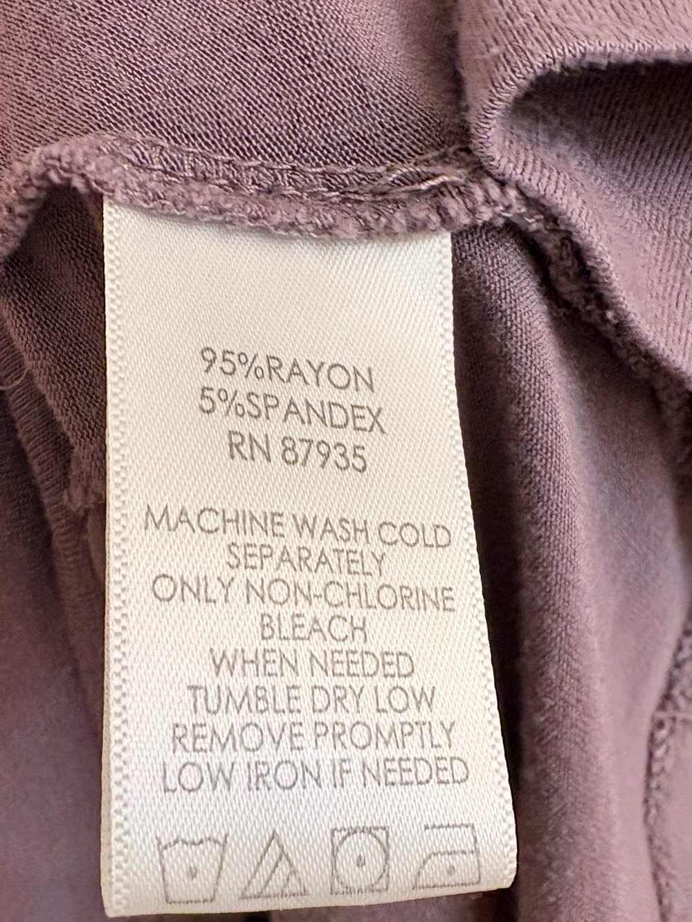 LOGO by Lori Goldstein Muted Purple Long Sleeve Scoop Neck Top - Picture 4 of 4